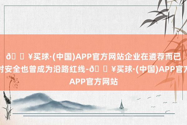 🔥买球·(中国)APP官方网站企业在遴荐而已决议时安全也曾成为沿路红线-🔥买球·(中国)APP官方网站