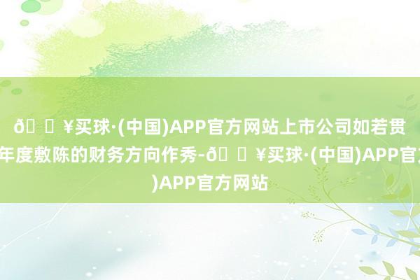 🔥买球·(中国)APP官方网站上市公司如若贯穿3年年度敷陈的财务方向作秀-🔥买球·(中国)APP官方网站