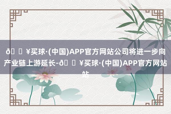 🔥买球·(中国)APP官方网站公司将进一步向产业链上游延长-🔥买球·(中国)APP官方网站